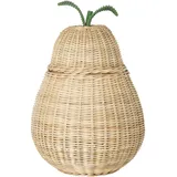 Ferm Living Aufbewahrungskorb Pear geflochten aus Rattan 35 x 35 x 40 cm grün