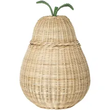 Ferm Living Aufbewahrungskorb Pear geflochten aus Rattan 35 x 35 x 40 cm grün