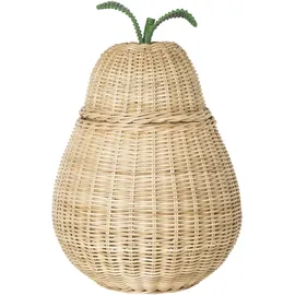 Ferm Living Aufbewahrungskorb Pear geflochten aus Rattan 35 x 35 x 40 cm grün