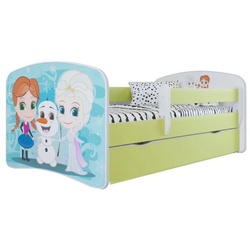Kindermöbel 24 Bett Kinderbett Jona inkl. Rollrost + Matratze grün