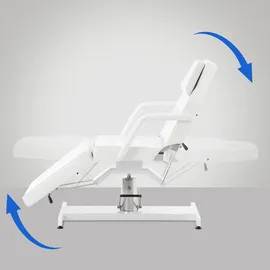 deluke Kosmetikliege REGEN Hydraulisch 64x185x125cm, Kunstleder, Weiß Massageliege Tattooliege