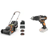 WORX WG743E Akku-Rasenmäher 40V – Profi Rasenmäher & WX372.9 Akku Schlagbohrschrauber 20V