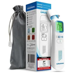 Grundig Fieberthermometer kontaktlos Infrarot - Hochpräzise Ohr Stirn