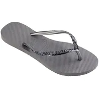 Havaianas Slim Glitter Ii Damen's Slim Design Shiny Finish Summr Sandals (Grau, EU 37/38) - 37/38 EU