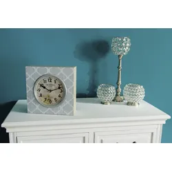 Wanduhr "- Hellblau-", blau (hellblau), B:23cm T:10cm, MYFLAIR MÖBEL & ACCESSOIRES, Wanduhren, hellblau, Standuhr, eckig, Shabby Optik, ideal im Wohnzimmer
