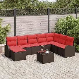 vidaXL Gartenlounge-Set 9-tlg. braun