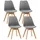 CLP 4er Set Esszimmerstuhl Linares grau