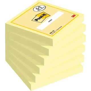 Post-it Notes 654 Haftnotizen gelb 5 Blöcke + GRATIS 1 Blöcke