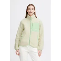 thejoggconcept. Strickjacke JCBERRI CONTRAST JACKET 22800609 coole Teddy-Jacke mit abgesetzter Brusttasche in Grün | Gr.: L