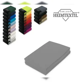 EXKLUSIV HEIMTEXTIL Spannbettlaken Jersey 180 - 200 x 200 cm grau 2 St.