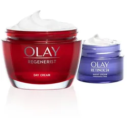 Olay Tages- und Nachtset, Regenerist Tagescreme und Retinol 24 Anti Aging Nachtcreme