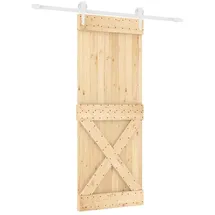vidaXL Schiebetür rechts 80 x 210 cm Weiß/Braun