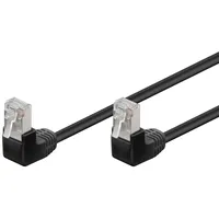 goobay 96077 CAT 5e Patchkabel 2x 90° gewinkelt, F/UTP, Schwarz