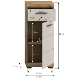 MID.YOU Midischrank Scout 37 x 88 cm Kaschmir