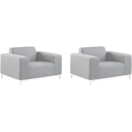 Beliani Sessel Rovigo Polyester 105 x 68 x 84 cm Grau/Weiß mit Kissen