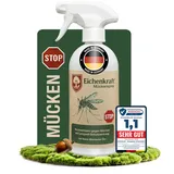 Mückenspray gegen Mücken mit Langzeit-Schutzwirkung – Repellent auf Basis ätherischer Öle mit Geraniol – Mückenabwehr Spray für Haut, Sommer, Garten, Camping, Reise & Outdoor – 500ml