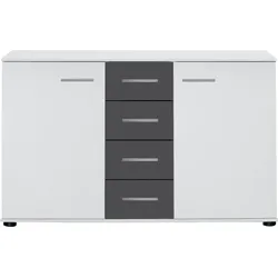 Kombikommode WIMEX "Cheep", weiß (weiß, graphit), B:130cm H:83cm T:41cm, Sideboards