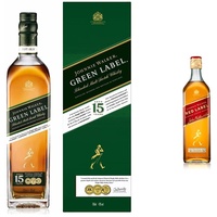 Johnnie Walker Green Label | Blended Scotch Whisky | in edler Geschenkverpackung | handgefertigt aus den vier Ecken Schottlands | 43% vol | 700ml & Red Label | Blended Scotch Whisky | 40% vol | 700ml