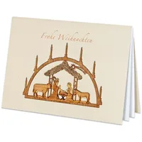 St. Benno Weihnachtskarte mit Holzintarsien »Frohe Weihnachten«