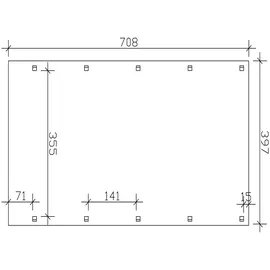 SKANHOLZ Friesland Caravan 3,97 x 7,08 m nussbaum inkl. Alu-Dachplatten