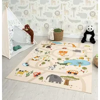 The CarPET Happy Life", beige, B:100cm H:4mm L:200cm, Polyester, Teppiche, Teppich, Life Kinderzimmer Teppich Spielteppich pflegeleicht