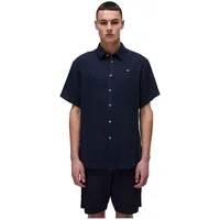 Napapijri Linen Kurzarmhemd - Blue Marine - S