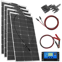 400W Solar Panel kit 4 * 100w 18v Flexible Solar Panel Photovoltaic Monocrystalline Module 40A Solar regulator, for charging 12V batteries - campers, caravans, boats, roofs (400)
