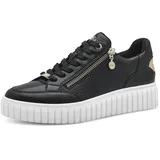 S.Oliver Damen Plateau Sneaker mit Reißverschluss Vegan, Schwarz 38