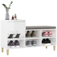 VidaXL Schuhregal Hochglanz-Weiß 102x36x60 cm Holzwerkstoff