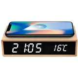 Mikamax Bamboo Wireless Charger Clock