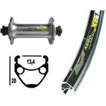Bikeparts Bike Parts Vorderrad 13-622 Tiagra SSP 32 Loch Exal XR-1 ohne Ösen DD (schwarz / silber)