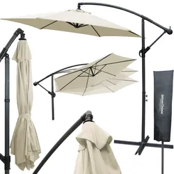 deluxe4home® Sonnenschirm Ampelschirm mit Ständer Durchmesser 270cm   Creme