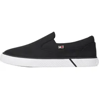 Tommy Hilfiger VULC CANVAS SLIP-ON SNEAKER Vulkanisierte Sneaker Damen, Schwarz (Black), 37 EU