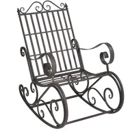 [en.casa] Schaukelstuhl Geraldton Metall 92 x 59 x 90 cm Grün