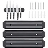 Magnetleiste Messer, 3 Stück 19cm Messerhalter Magnetisch, Edelstahl Magnet Messerhalter mit Schrauben, Universeller Wandmontage Magnetleiste Messer Halter für Messer und Küchenutensilien