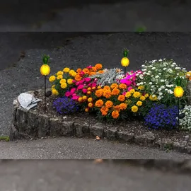 NÄVE LED-Solar-Erdspieß Ananas Orange 81 cm