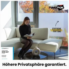 Marapon Fensterfolie Matt 0,30x2 m Sichtschutzfolie Fenster, Milchglasfolie Fensterfolie Blickdicht von aussen für Privatsphäre und UV-Schutz oder Fensterdekoration