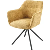 Riess-Ambiente Stuhl VERONA - senfgelb Strukturstoff mit Armlehne Metallbeine