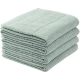 SCHIESSER »Turin aus 100% Baumwolle in dezenter Reiskornoptik«, (Set, 4 St., 4er Set Handtücher 50 x 100 cm), MADE IN GREEN by OEKO-TEX®