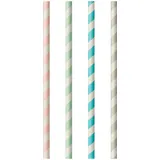 Cocktail Papierstrohhalm "Stripes" / Ø 6 mm x 20 cm - Papstar Pure (10 x 100 S... - 1 Karton = 10 Packungen à 100 Stk