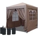 Quick Star Faltpavillon, Beige, Metall, Quadratisch, 200x245x200 cm, Sonnen- & Sichtschutz, Pavillons & Pergolas