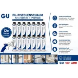 Gretsch-Unitas Pistolenschaum Montageschaum Set 12 x 500 ml grau