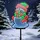 FHS International Schneemann LED Kunststoff 40 cm Erdspieß IP44 6/18 h Timer weiß
