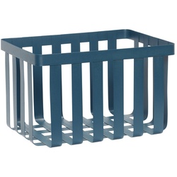 Hübsch Metall Korb 41x31x26cm blau petrol