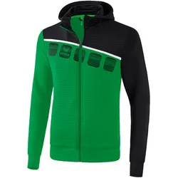 erima 5-C Trainingsjacke mit Kapuze smaragd/black/white S