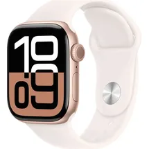 Apple Watch Series 10 GPS + Cellular 42 mm Aluminiumgehäuse roségold Sportarmband blassrosa M/L