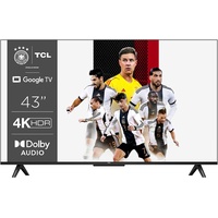 TCL 43P639 43 Zoll (108cm) LED Fernseher, 4K UHD, Smart TV, Google , HDR 10, Dynamic Colour Enhancement, 60Hz Motion Clarity, HDMI 2.1, Dolby Audio, Sprachsteuerung, Metallgehäuse, Alexa kompatibel