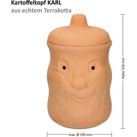 Mambocat Kartoffeltopf Karl Terrakotta Vorratsdose mit Deckel, Aufbewahrung von ca. 1,5kg Kartoffeln - Orange