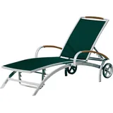 Sonnenliege Frisco Alu/Textilen Rollliege 183x71x34cm 3 Farben zur Auswahl Silber - Inko