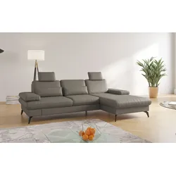 Ecksofa SIT & MORE "Morris L-Form, inkl. Sitztiefenverstellung", grau (delphine), B:275cm H:82cm T:171cm, Sofas, wahlweise mit Armteilverstellung, Bettfunktion & Bettkasten